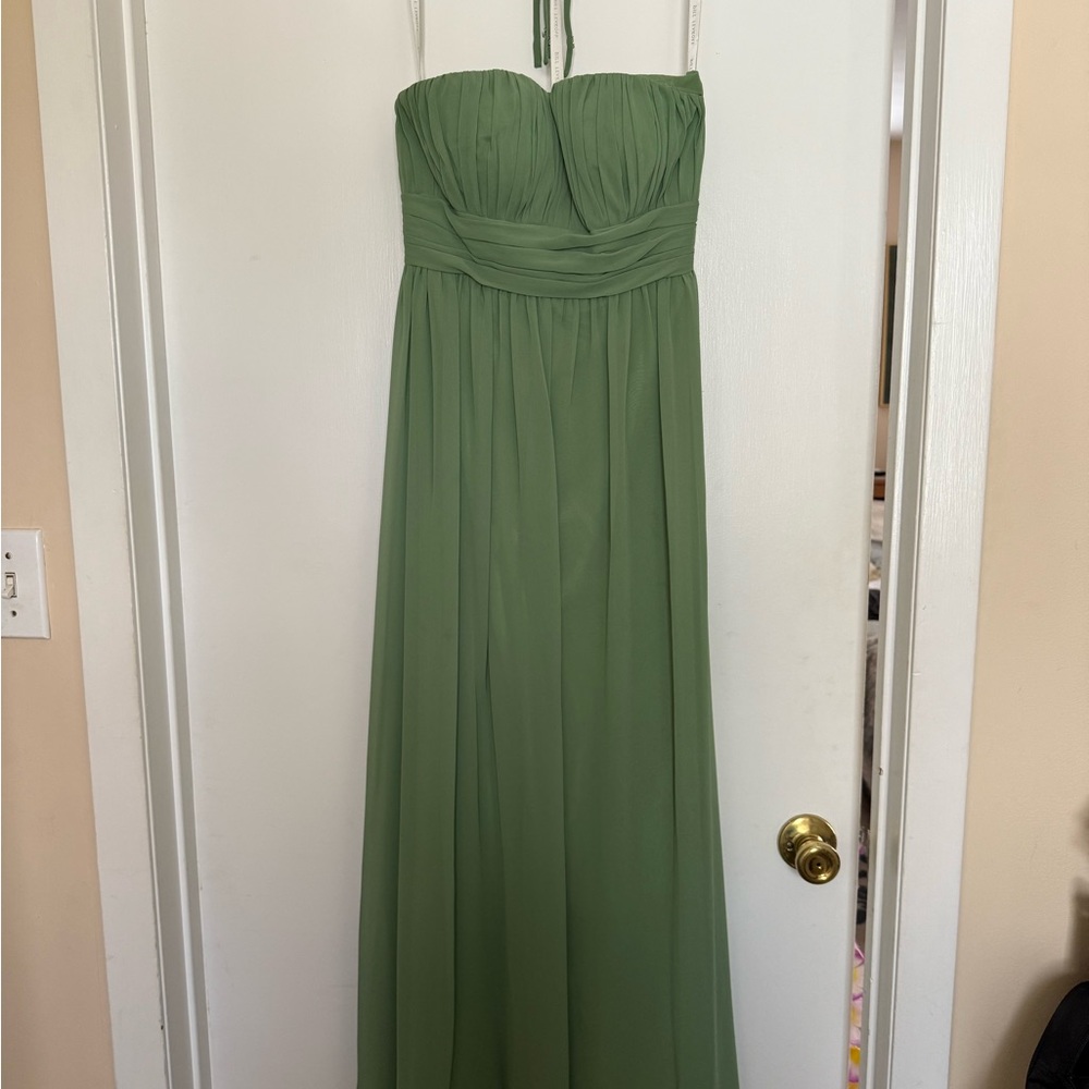 Bill Levkoff Strapless Green Gown